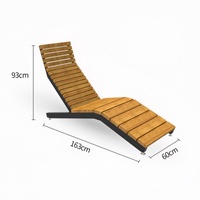 Chaise longue de parc public personnalisable, chaise de plage, chaise longue en bois résistante aux intempéries pour les espaces de loisirs en plein air