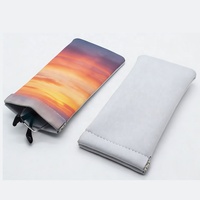 Pochette à lunettes créative en néoprène, vierge pour sublimation, avec fermeture à pression, impression recto-verso