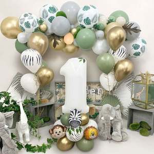 Langzuo Kit de guirlande de ballons verts Kit d'arche de ballons en latex pour garçon <span class=keywords><strong>Jungle</strong></span> enfants 1er 2e 3e 4e 5e <span class=keywords><strong>décoration</strong></span> de fête d'<span class=keywords><strong>anniversaire</strong></span> - Product Image 1