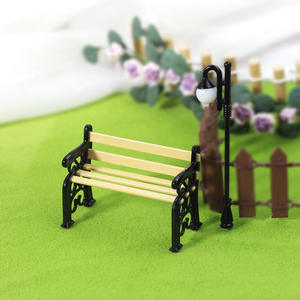 Xiaomiwu maison de poupée miniature jouet modèle scène accessoires de tir en plein air affichage mini chaise de parc + lampadaire N119 - Product Image 3
