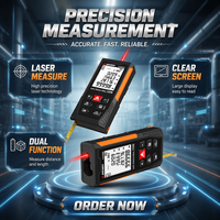 Télémètre laser portatif 100 m, IP54, mesure numérique de la distance, modes de mesure multiples, outil de mesure extérieur