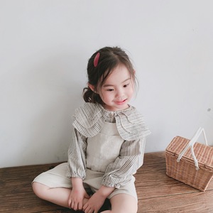 Camisa de Lino de Manga Larga para Niñas, Blusa de Lino con Cuello Camisero y Rayas para Niñas Pequeñas, Ropa de Primavera y Otoño para Niñas - Product Image 6