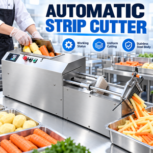 Machine à découper automatique en acier inoxydable pour la découpe de pommes de terre, de carottes et de légumes, pour usage en cantine et en cuisine - Product Image 1