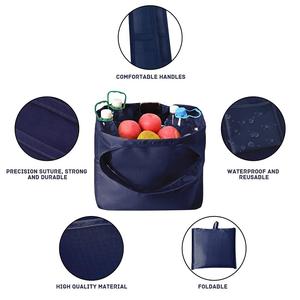 Sac d'épicerie réutilisable en polyester ripstop écologique fabriqué au Vietnam, logo personnalisé imprimé, sac de shopping pliable à lettres - Product Image 3