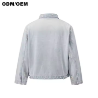 Vestes en toile denim sur mesure pour hommes, finition délavée à l'acide, poches à glissière pratiques en spandex de haute qualité pour l'hiver