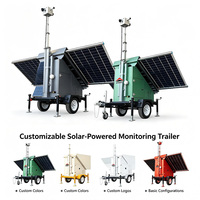 Remolque de Vigilancia Solar Portátil con Cámara CCTV, Remolques de Vigilancia Solares Fuera de la Red para Seguridad en Exteriores