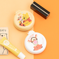 Cepillo de Pelo Redondo Plegable Portátil, Espejo Cosmético de Bolsillo con Aumento de 5.5x1.5x5.5cm, de Plástico para Niños