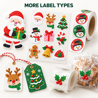 Lot d'autocollants en mousse EVA pour cadeaux et loisirs créatifs, avec impression pailletée et découpe, thème Noël