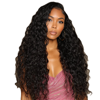 Perruque Lace Front HD 13x4 en Cheveux Humains, Sans Colle, Ondulation Naturelle, Densité 250%, Pré-Pluckée, Cheveux Vierges pour Femmes Noires - Vente en Gros