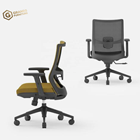 Chaise de bureau ergonomique en maille avec correction de posture, soutien lombaire, appui-tête réglable et roulettes en PU pour poste de travail à domicile ou au bureau