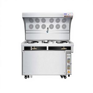 Fourneau commercial sans fumée <span class=keywords><strong>à</strong></span> double brûleur haute puissance au gaz et au charbon pour la purification des fumées d'huile, idéal pour les restaurants, les stands de restauration et l'extérieur <span class=keywords><strong>mobile</strong></span> - Product Image 1