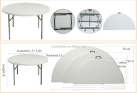 Ensemble de table à manger ronde pliable en plastique de luxe moderne pour appartement, salle de bain, usage domestique
