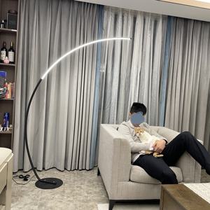 Lampe de sol en forme d'<span class=keywords><strong>arc</strong></span> de style nordique pour salon, avec télécommande - Product Image 5