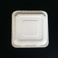 Boîte à lunch jetable en plastique, boîte à 3 compartiments 1000x9 pouces, contenant alimentaire biodégradables, baguette jetable