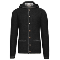 Pull cardigan en tricot jacquard à manches longues et à capuche pour homme