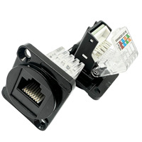 Coupleur RJ45 GIET, connecteur étanche IP67 de type D, adaptateur de montage sur panneau RJ45 avec fiche femelle blindée CAT6
