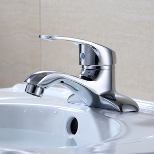 Robinet de lavabo Chenlu à 2 trous, monocommande, à poser sur le comptoir, en laiton, avec valve en céramique, design moderne - Product Image 2