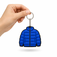 Llavero de PVC 2D/3D Personalizado al por Mayor, con Forma de Ropa, Zapatillas, Bolso, Chaqueta, Anillo de Goma Suave, Regalo de Fábrica OEM