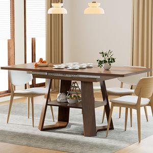 Table à manger extensible en bois SENYU, rectangulaire, 4 places, design scandinave, meubles pour la maison - Product Image 6