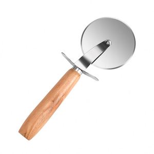 Wholesales Custom Stainless Steel Knife Cookie <b>Cutter</b> Oak Handle <b>Cake</b> Wheel Nougat Pizza Tools - Product Image 2