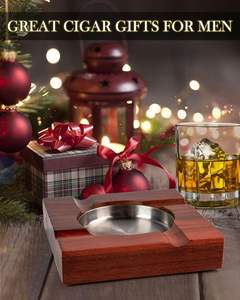 Vente en gros d'usine cendrier moderne cendrier à cigares en bois forme carrée cendrier en bois accessoires pour cigares coffrets cadeaux - Product Image 4