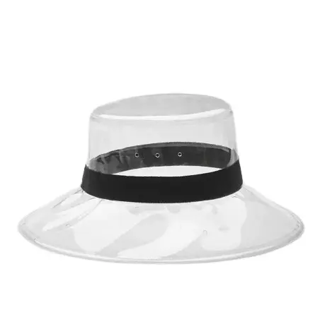 หมวกฮิปฮอปแบบใหม่หมวกทรงถังหมวกชายหาดพีวีซีใสแบบลำลองสำหรับผู้ชายผู้หญิง