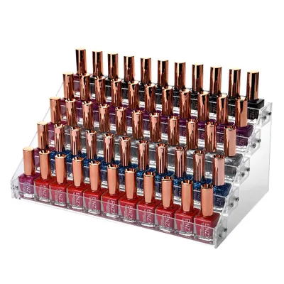 High Quality Large 5 Tier Clear Acrylic Nail Polish Display Stand