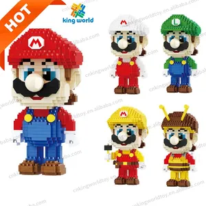 Mario doll bricks building blocks male and female assembly models sets toys games doll decorations birthday gifts for kids