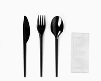 Ensemble de couverts jetables en plastique PS robuste de 2,2 g, comprenant cuillère, fourchette et couteau