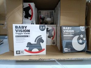 Kartu Pelacak Warna Pendidikan Dini Lala untuk Bayi Baru Lahir Stimulasi Visual Kartu Latihan Hitam Putih Terbuat dari Kertas - Product Image 6