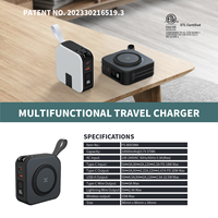 Power Bank 10000mAh Kabel Pengisi Daya Terintegrasi Pengisi Daya Ponsel Nirkabel Colokan Perjalanan Multi Negara yang Dapat Diganti Layar Digital