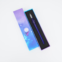 Stylo en verre de calligraphie en borosilicate fait à la main avec plusieurs encres Vintage coloré cristal spirale verre stylo à tremper ensemble avec boîte-cadeau