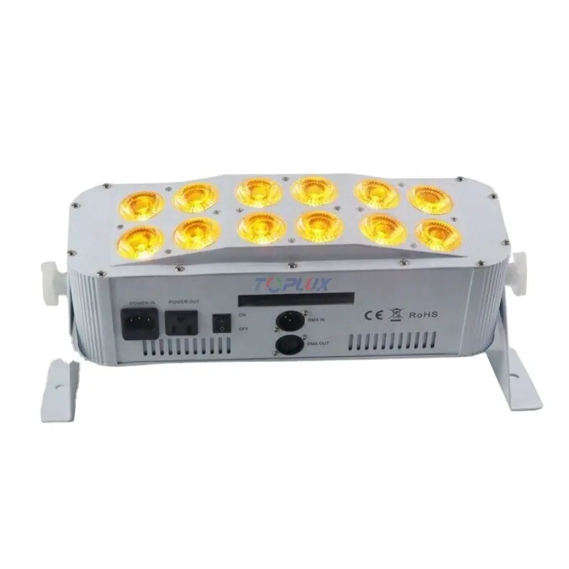 12x18W DJ البطارية اللاسلكية DMX IR وحدة إضاءة LED جداريّة غسل الزفاف uplights RGBWA التطبيق الجدار غسالة ضوء