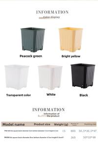 Квадратный прочный утолщенный пластиковый горшок P404 для рассады суккулентов и кактусов - Product Image 4