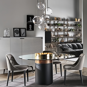 Sillas de comedor de lujo, muebles de sala de estar de estilo nórdico, asiento de cuero con sillas de comedor de madera maciza - Product Image 4