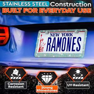 Marco para Matrícula Liberhaus Bling de 12.16 x 6.18 Pulgadas con Diamantes de Imitación Brillantes para Decoración de Automóviles, con Tornillos y Tapas - Product Image 4