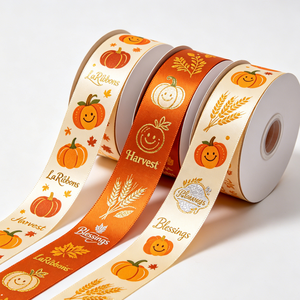 OEKO Certified 25mm Customized Printed Gold Foil Glitter Logo Polyester Satin <b>Ribbon</b> for Wrapping Decoration - Product Image 4