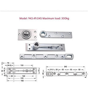 Charnières de porte pivotantes en acier inoxydable à 360 degrés, robustes, paire, installation facile, design moderne, charnières pivotantes supérieures <span class=keywords><strong>et</strong></span> inférieures - Product Image 6