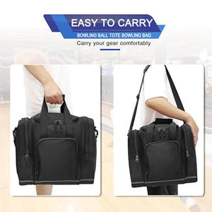 Sac de transport pour une seule balle de sport, convient à une seule paire de chaussures de bowling jusqu'à la taille 14 pour homme, sac de bowling avec support rembourré pour la balle - Product Image 6