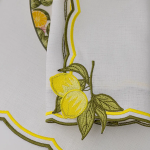 Tùy Chỉnh Bán Buôn Màu Sắc Vải Lanh Thêu Vuông Đám Cưới Sò Cạnh Khăn Ăn Bàn Đám Cưới Khăn Ăn Bán Buôn - Product Image 5