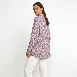 Blusa Oversize con Estampado Floral <span class=keywords><strong>Rosa</strong></span> para Mujer, Manga Larga, Cierre de Botones, Estilo Casual Boho, Camisa de Verano - Product Image 4