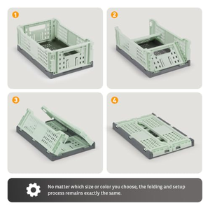 Heavy Duty Foldable <b>Plastic</b> Containers Box Collapsible <b>Crates</b> for Fruits Vegetables Supermarket - Product Image 3