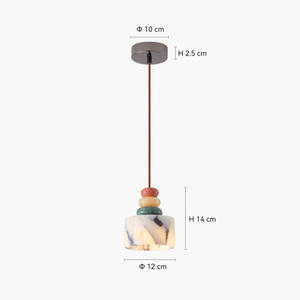 Luminaire suspendu en marbre blanc minimaliste de style nordique, lampe suspendue décorative LED post-moderne, lampe suspendue créative pour chevet - Product Image 2