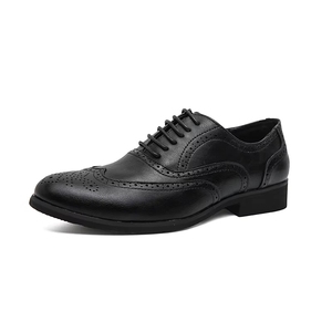 Wholesale <strong>Men</strong> Burnished <strong>Tan</strong> Oxford Shoes Smooth Gradient Leather Full Perforated <strong>Brogue</strong> Office Interview Formal Walking - Product Image 5