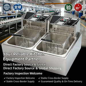 Friteuses électriques industrielles et commerciales OEM 12L à double cuve, pour frites <span class=keywords><strong>de</strong></span> pommes <span class=keywords><strong>de</strong></span> terre et poulet, avec fonction <span class=keywords><strong>de</strong></span> réduction <span class=keywords><strong>de</strong></span> la graisse - Product Image 2