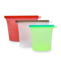 BHD Récipient Alimentaire en Silicone Platine Écologique, Sac de Conservation Réutilisable, Sacs Alimentaires en Silicone Anti-Fuite avec Joint Étanchéité