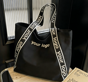 Custom Logo Printed Handle Canvas <strong>Tote</strong> <strong>Bag</strong> with Zipper <strong>Large</strong> Capacity Cotton Canvas <strong>Tote</strong> <strong>Bag</strong> <strong>for</strong> Brands Wholesale - Product Image 2