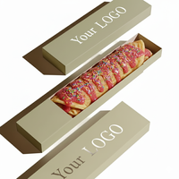Emballage personnalisé pour hot-dog long, corn-dog, à emporter, boîte pliable avec couvercle