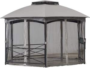 Toldos impermeables Oxford para exteriores, cúpula de terraza, hexagonal, gris, patio para reemplazar el árbol - Product Image 4