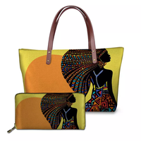 Vente en gros sur mesure Sacs à main et porte-monnaie pour femmes, sacs à main mode pour femmes, imprimés de fille africaine, art noir, sacs à main de luxe pour femmes